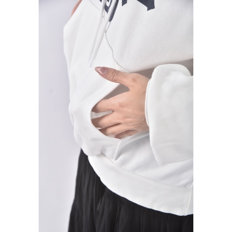 (F) lego質感連帽白色長袖上衣二手衣, , large