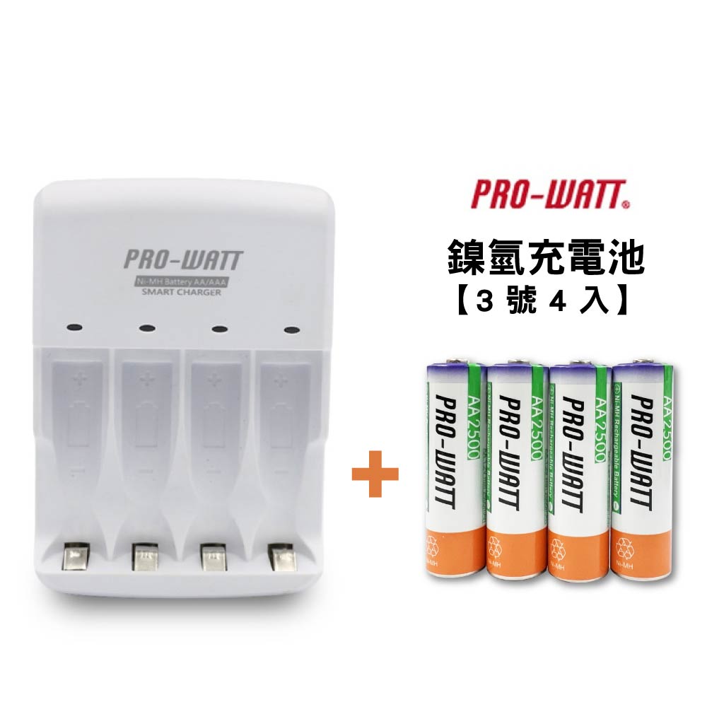 [寶旺旺]華志PRO-WATT 充電器+湯淺3號鎳氫電池(1.2V立即用)PW-L104-1236-25, , large
