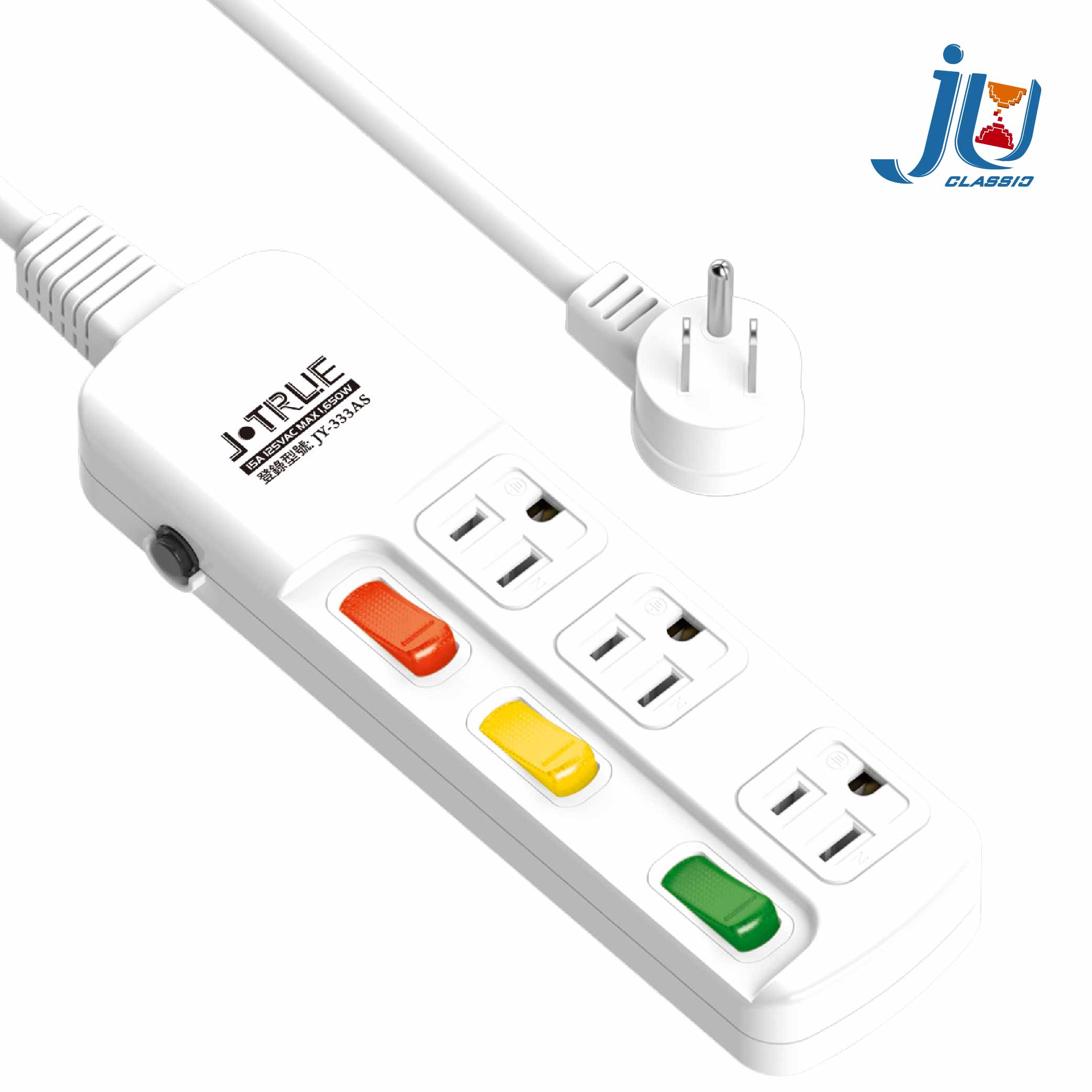 鉅玉經典｜extension cable with three connectors and three plugs 1.8m JY-333AS-6