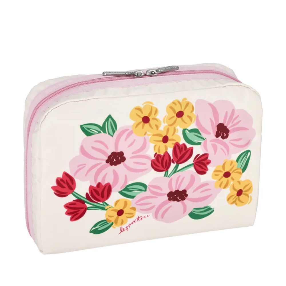 LeSportsac Extra Large Rectangular Cosmetic 加大型化妝包 送禮推薦-粉紅花漾, , large