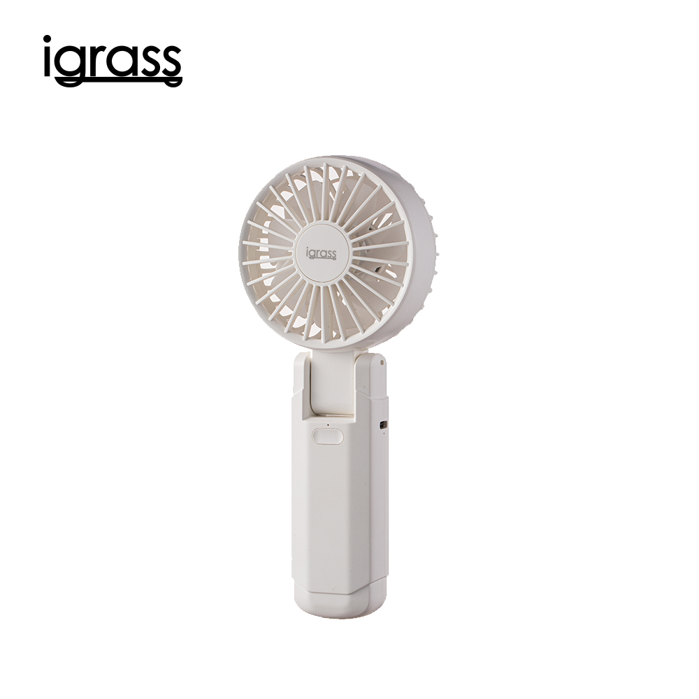 igrass 摺疊雙扇葉強力靜音風扇-鵝卵白