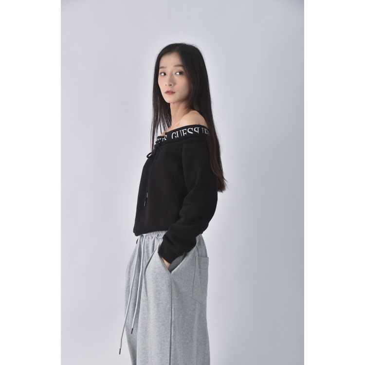 (S) 【房業涵私服】guesslogo刺繡黑色上衣二手衣, , large