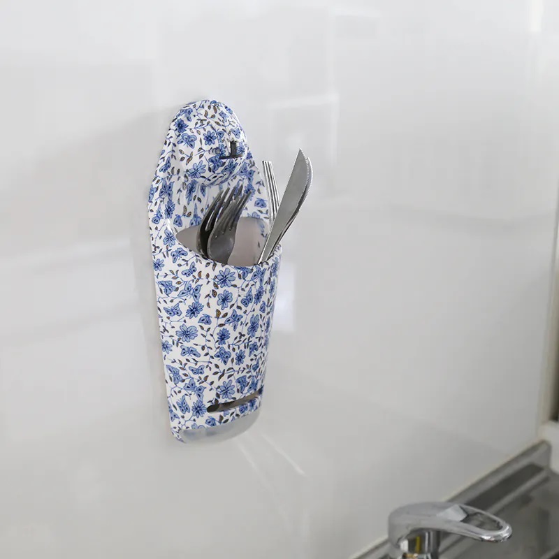 [FECA] S15 餐具收納吸盤盒-青花瓷, , large