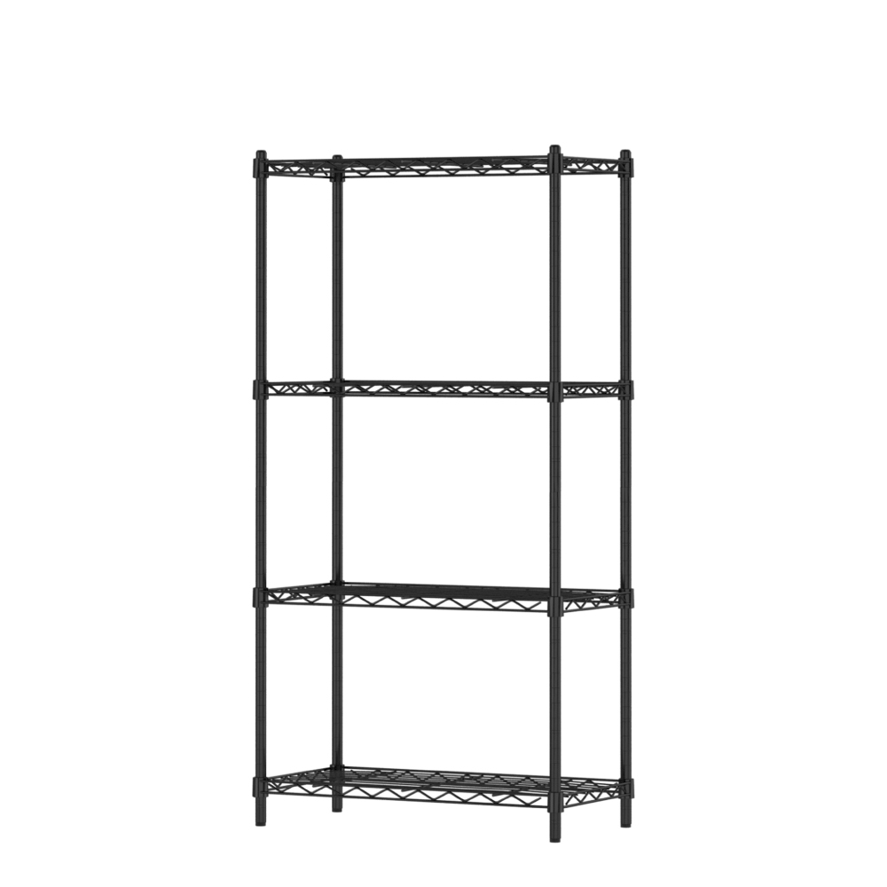 KIWISH 60x30x120H Black 4-Tier Wire Shelving Unit | Heavy Duty Metal Storage Rack | Made in Taiwan, Free Shipping, , large