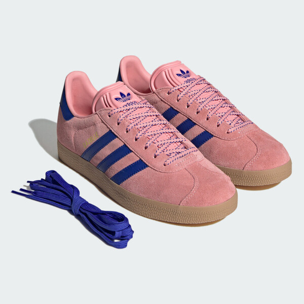 Kixpress-Adidas Gazelle W 女 運動休閒鞋 麂皮 舒適 粉紅 藍 [JH7213], , large