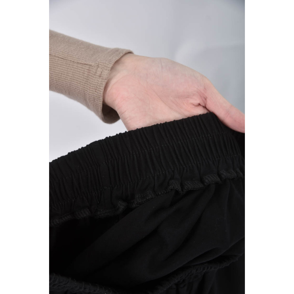 (S) 【粿粿私服】高腰簡約黑色短褲二手衣, , large