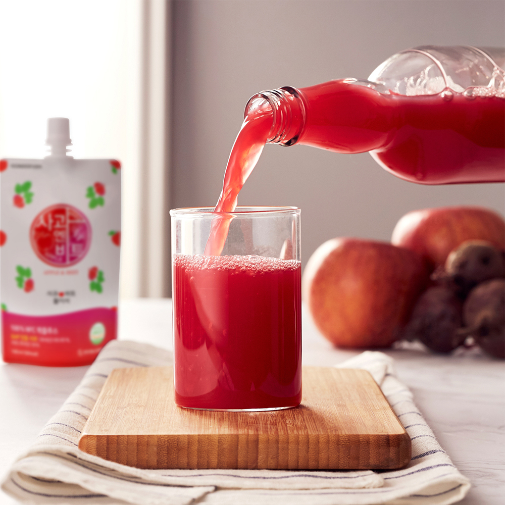 【韓國YEONDOOFARM妍杜農場】NFC 100% 好農蘋果甜菜汁 10入/散裝 贈保溫(冷)便當手提袋, , large