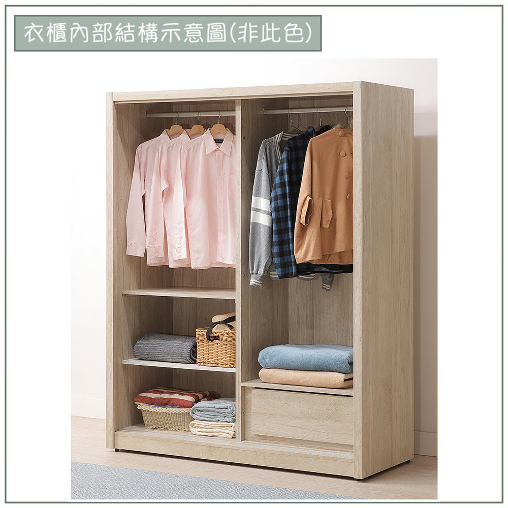 【唯熙傢俱】斯月橡木白5x7尺滑門衣櫃, , large