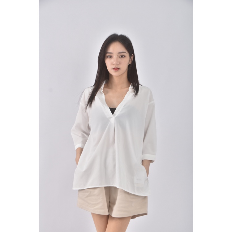 (L) vicky質感西裝白色襯衫上衣二手衣, , large