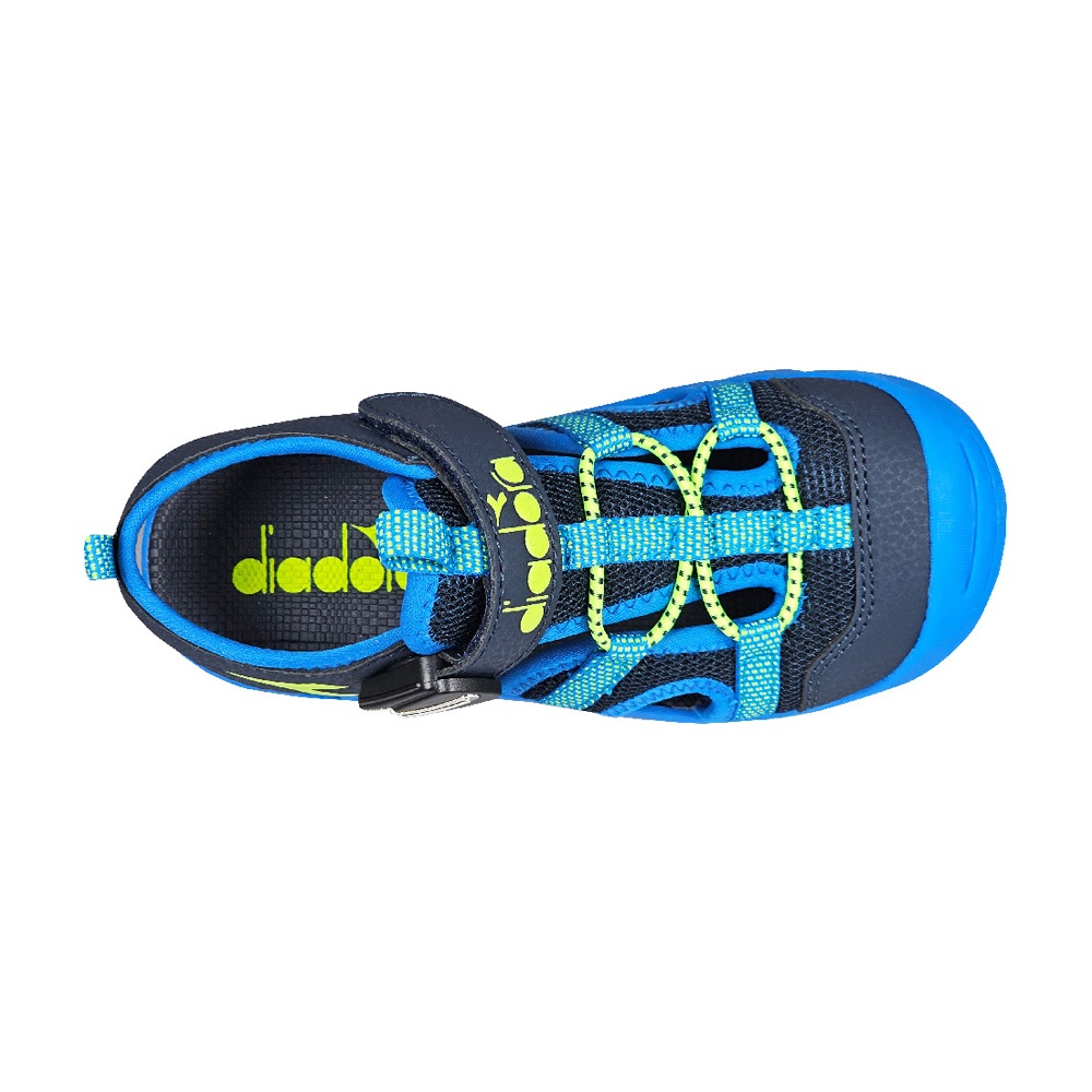 DIADORA迪亞多那 大童護趾運動涼鞋 機能涼鞋 童鞋 魔鬼氈 磁扣 透氣 彈性 減震 吸衝 柔軟 耐磨 止滑 黑 藍, , large