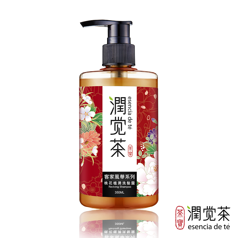 [茶寶]潤覺茶 桃花柔潤茶籽洗髮露 350ml, , large