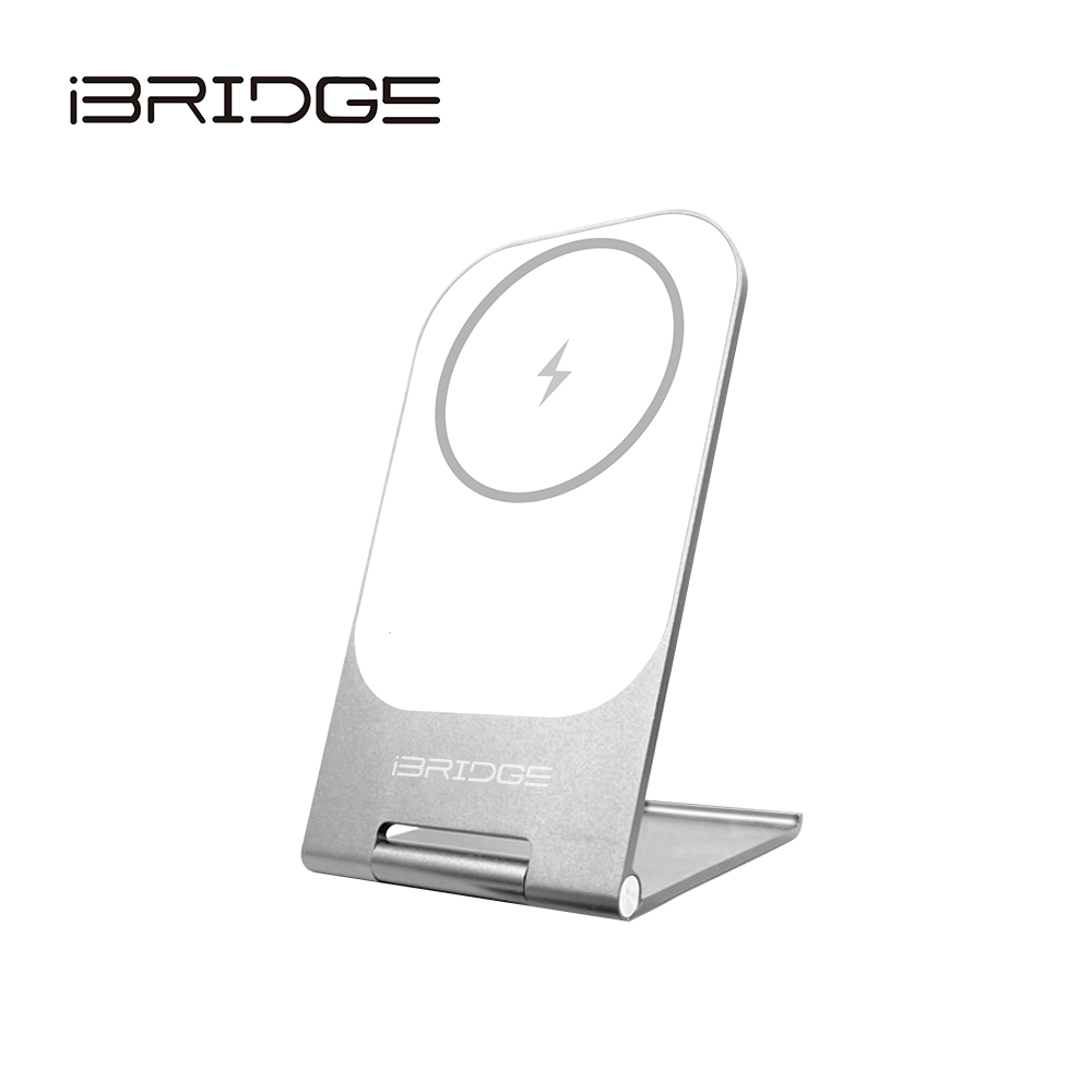 iBRIDGE 15W Ultra-thin Metal Stand Wireless Charger - White
