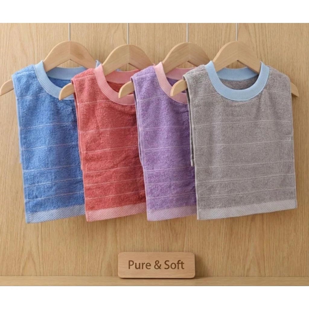 [Kaimei Cotton Industry] 12-pack Random Excellent MIT Made in Taiwan Skin-friendly Cotton Soft Pure Cotton Absorbent Children's Bib Classic Stripe Style, , large