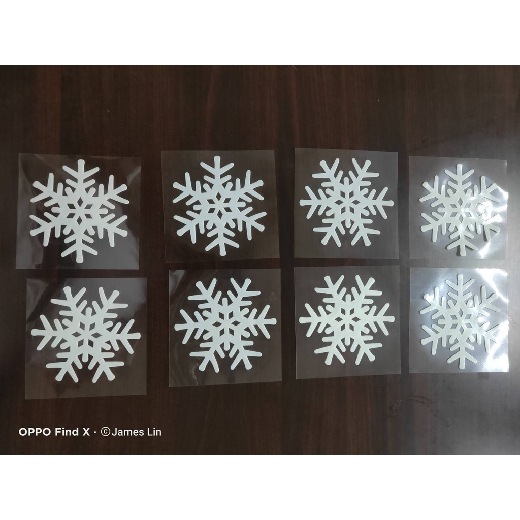 金德恩 GS MALL 台灣製造 夜光雪花窗貼 雪花窗貼 夜光窗貼 雪花貼 玻璃貼 造型貼 車窗貼 夜光貼 雪花貼, , large