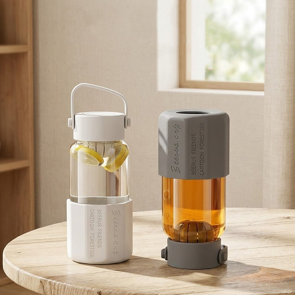 【上手家居】玻璃泡茶杯650ml-白色(泡茶水壺/茶水分離杯/茶水分離/泡茶瓶), , large