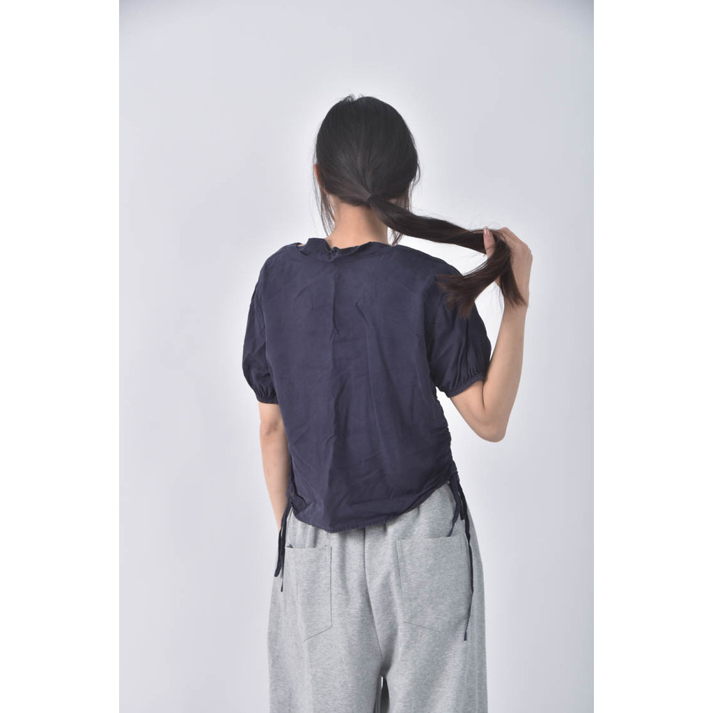 (S) net ladies排扣藍色短袖上衣二手衣, , large