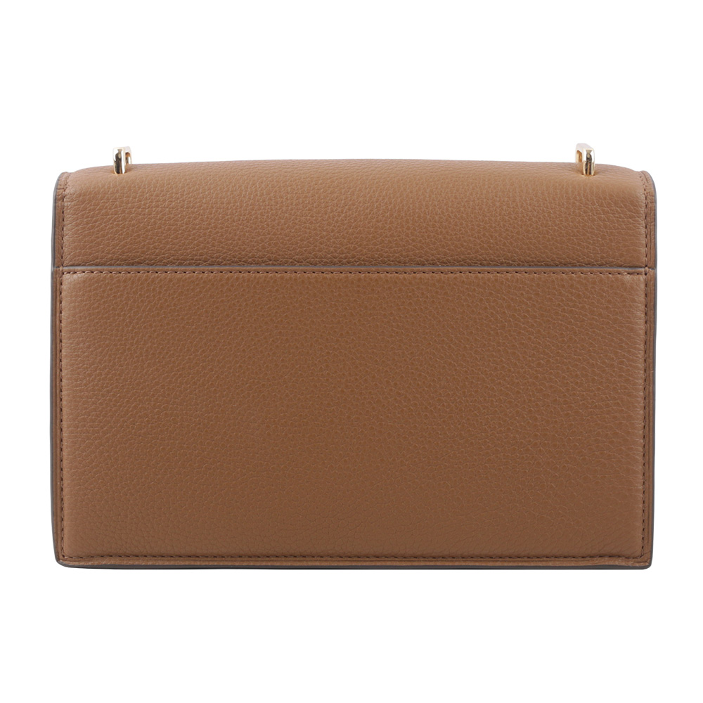 TORY BURCH Miller 荔枝皮革翻蓋肩背/斜背二用包/木棕色, , large