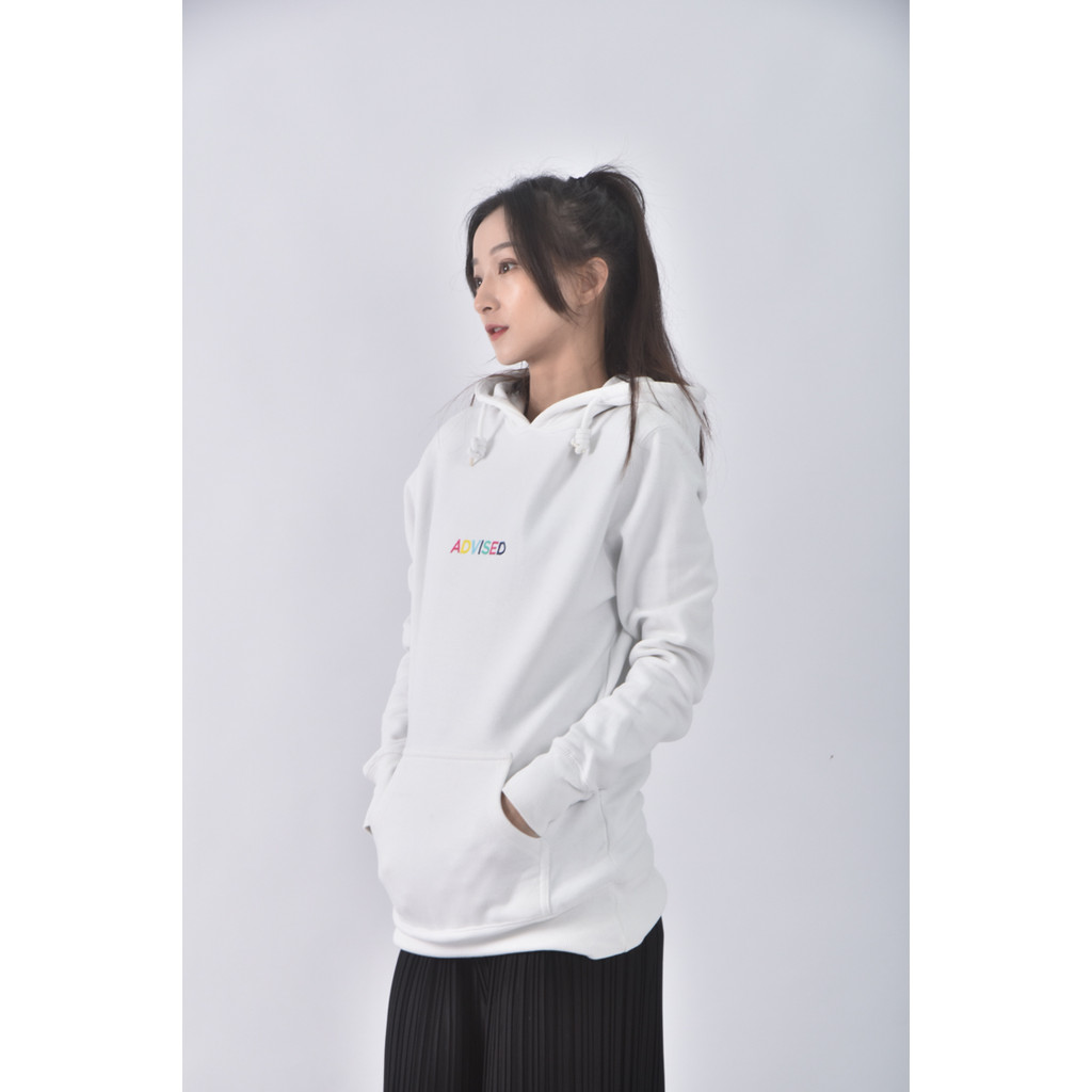 (L) pull bear質感連帽白色長袖上衣二手衣, , large