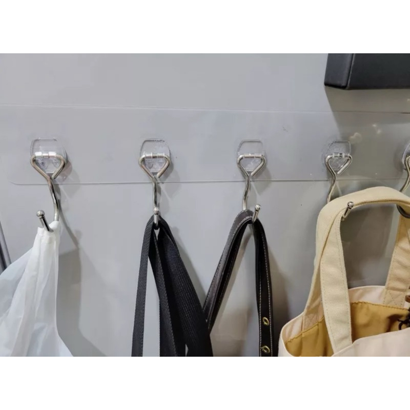 [熊好貼國際]壁掛式大五勾 免運 (SGS認證不鏽鋼)門後臥室衣帽架 無痕掛勾  耐重 衣物架 掛鉤 收納 國貨, , large