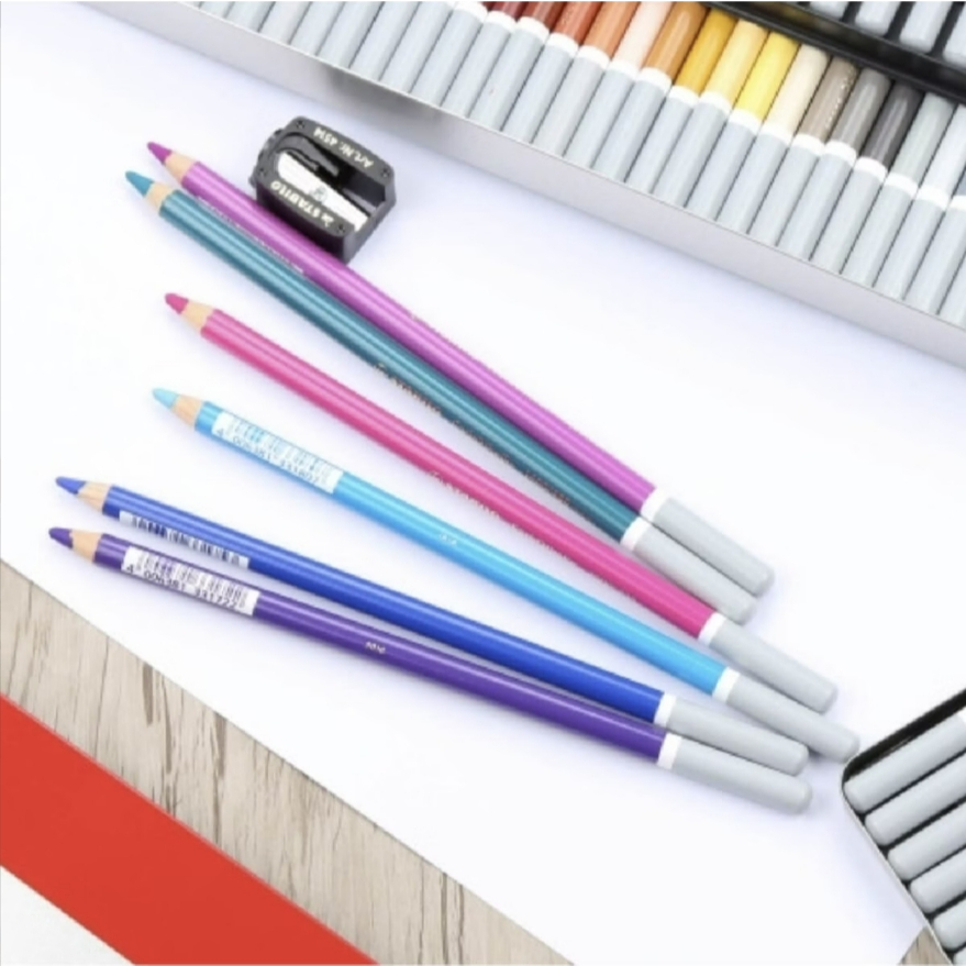 【德國天鵝STABILO】CarbOthello 奧賽樂水性粉彩筆 暈染 疊色 乾濕兩用(ST1436)鐵盒12色, , large