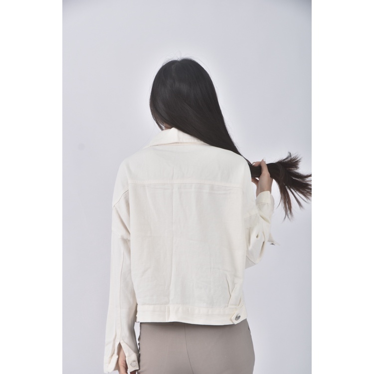 (2XL) 排扣白色外套二手衣, , large