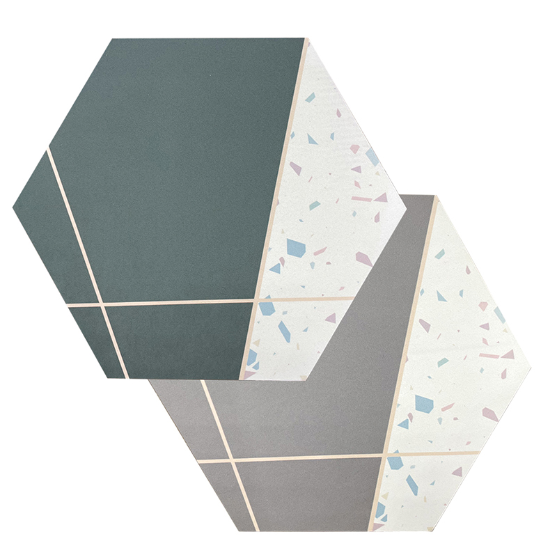 【Monster】 Morandi Terrazzo Pot Holders, Set of 2 (20.7x18x0.5cm) – Green & Brown, , large