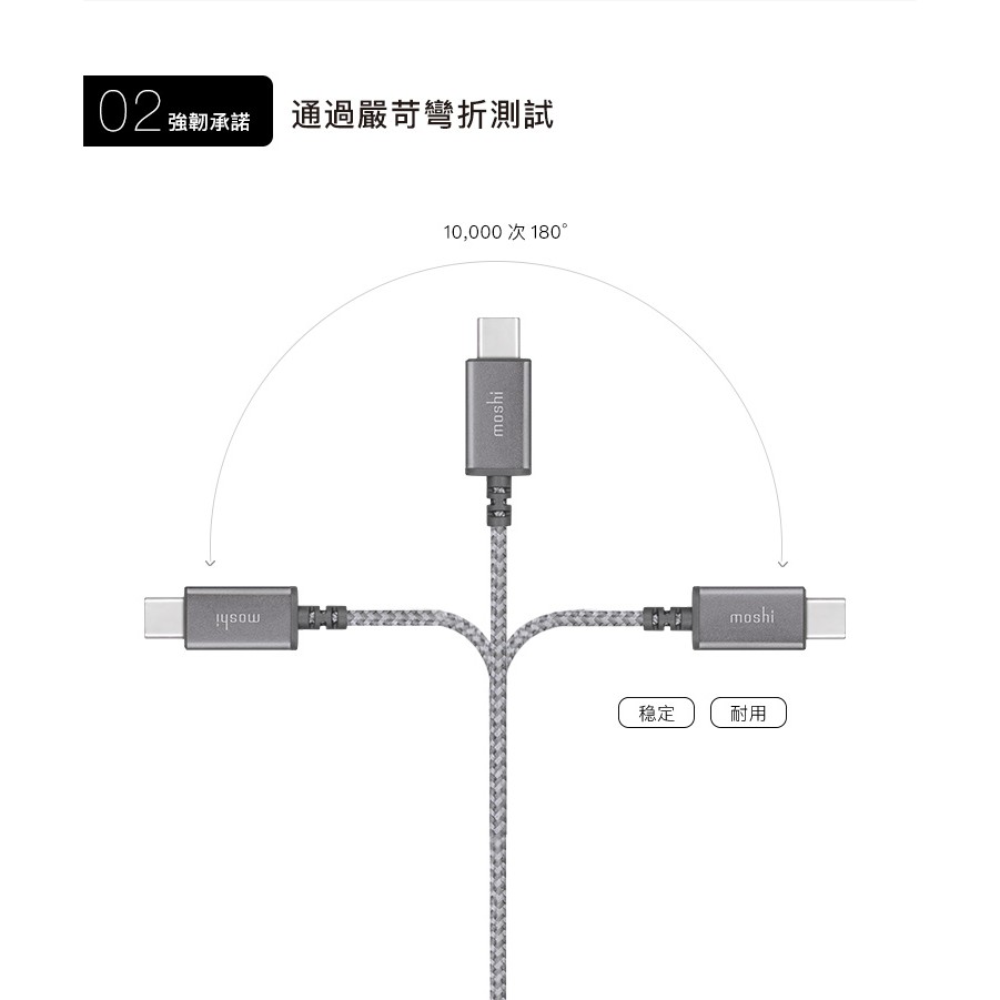 Moshi Integra USB-A to USB-C 充電傳輸編織線（1.5 m）, , large