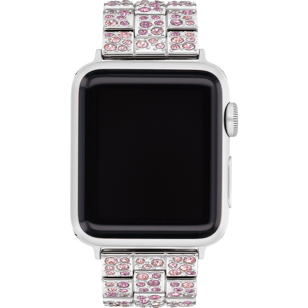 COACH Apple Watch 錶帶 38/40/41mm 適用 漸層櫻花粉色水晶 不鏽鋼錶帶(不含手錶), , large
