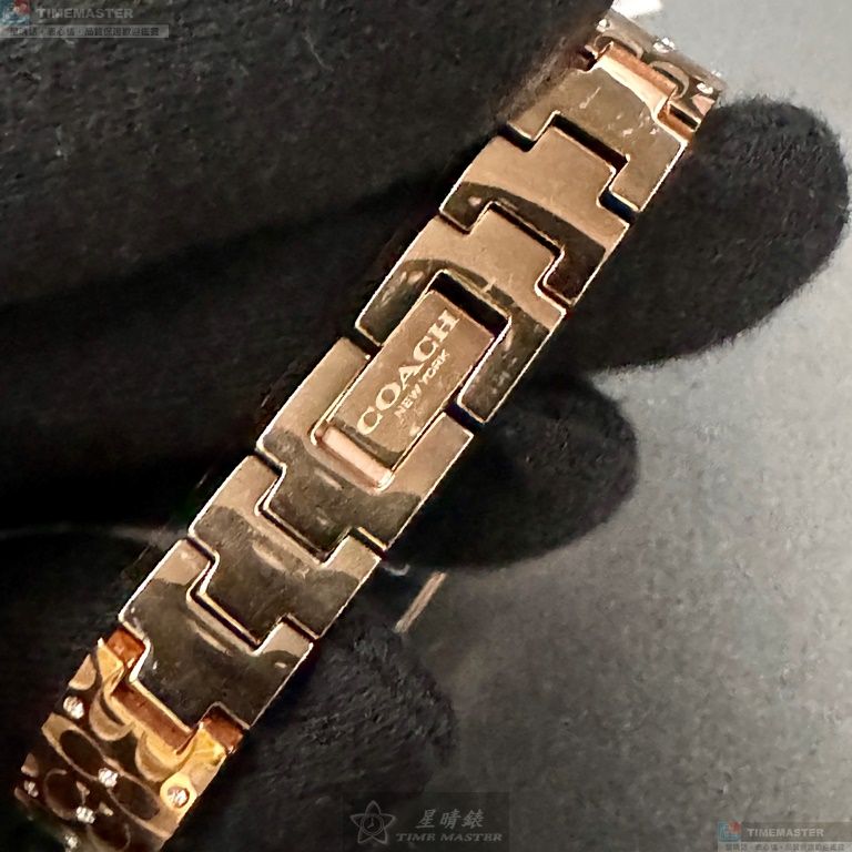 [星晴錶業]COACH手錶,18mm, 28mm,CH00200白色錶面玫瑰金錶殼玫瑰金色精鋼錶帶款, , large