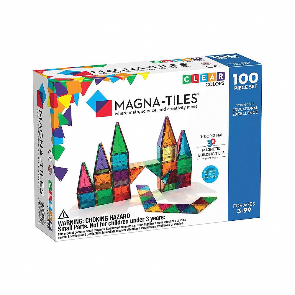 Magna-Tiles 彩色透光磁力積木100片, , large