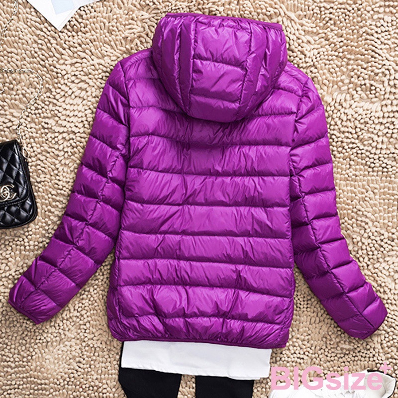 大尺碼-白鴨絨羽絨外套-紫/黑/酒紅-0108610, , large