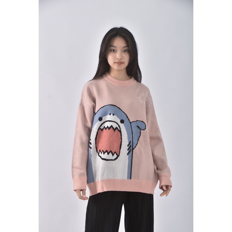 (XL) dean yoyo鯊魚粉色長袖上衣二手衣, , large