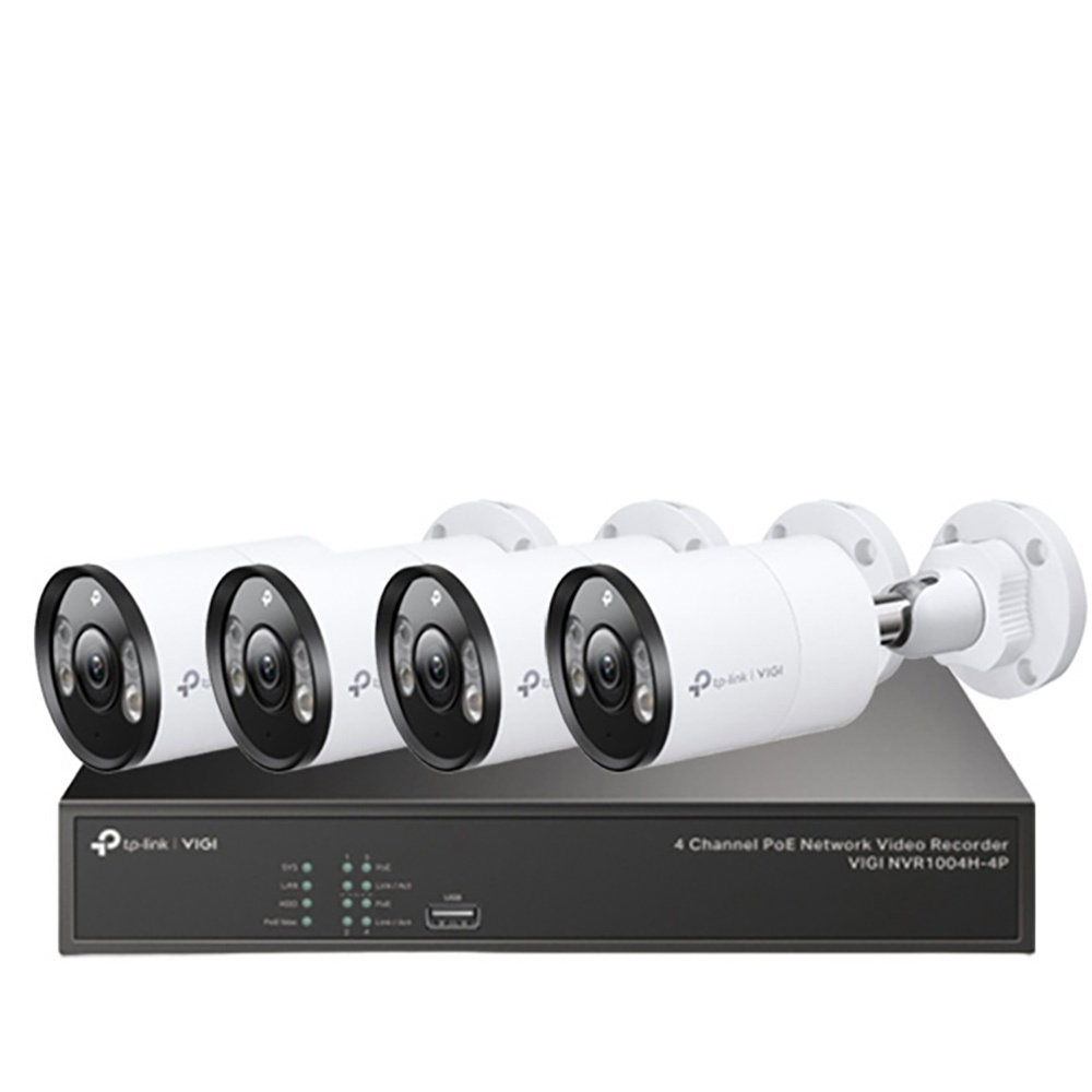 TP-LINK 昌運監視器組合 VIGI NVR1004H-4P 4路主機+VIGI C345 全彩槍型網路攝影機*4, , large