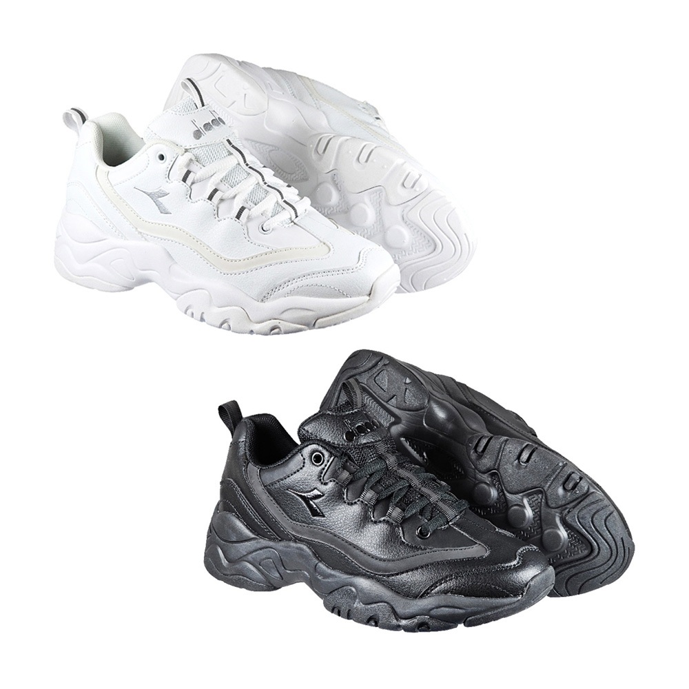 DIADORA迪亞多那 時尚休閒蛋糕鞋 女運動鞋 女鞋 老爹鞋 復古 素色 增高 吸震 Q彈 氣墊乳膠鞋墊 止滑 白 黑