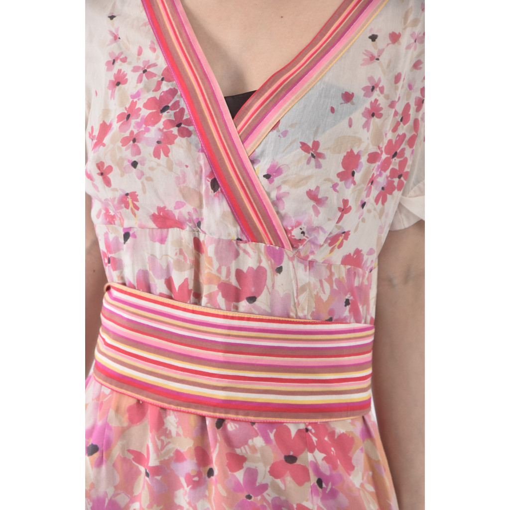 (S) i blues棉質條紋粉色綁帶洋裝二手衣, , large