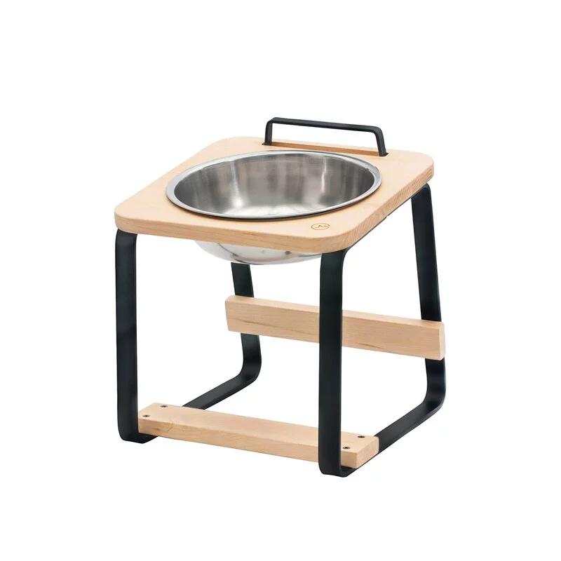【paipaipets】 Natural Wood Elevated Pet Bowl - M/Maple, , large