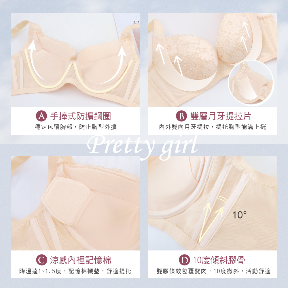 【可蘭霓Clany】花漾黛西涼感軟杯絲棉集中包覆 B-F內衣 初暮黃 6969-71, , large