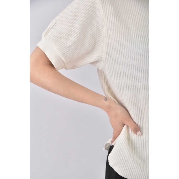 (S) uniqlo質感棉質格紋杏色短袖上衣二手衣, , large