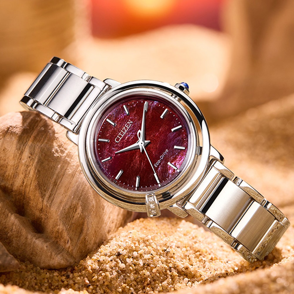 CITIZEN 星辰 L系列 曙光 光動能鑽石女錶 附贈皮革錶帶 EM1090-78X, , large