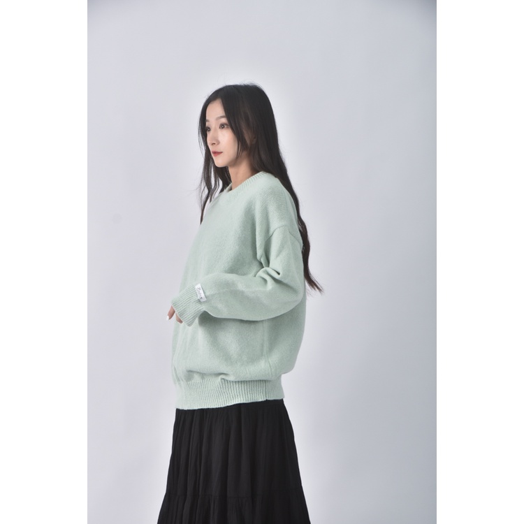(XL) 質感圓領綠色毛衣二手衣, , large