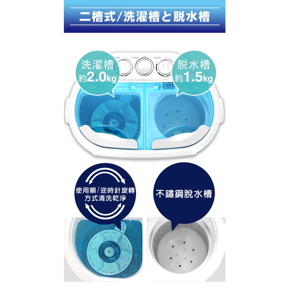 TAIGA Mini Twin-Tub Gentle Washing Machine CB1062, , large