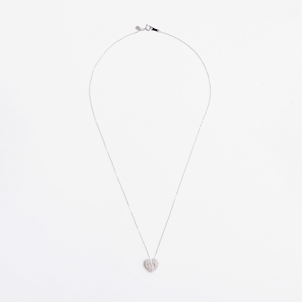 【18K真鑽項鍊】A'jane 18K白金 晨曦微光 愛心鑽石項鍊 A032503-004, , large