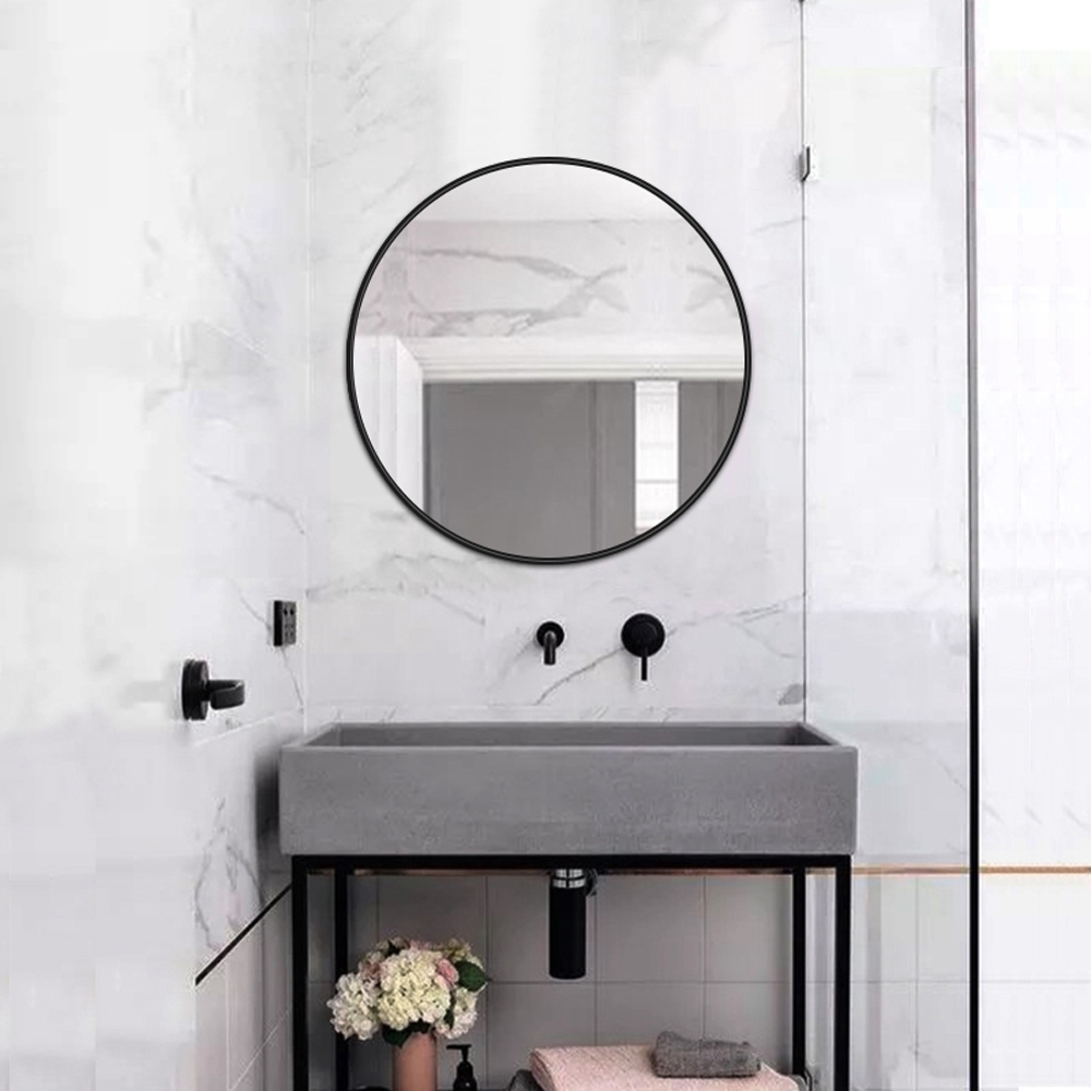 【H&R安室家】 50cm軒尼詩 智能LED發光觸控圓型燈鏡(掛鏡/浴鏡/化妝鏡/鏡子) ZA0203, , large