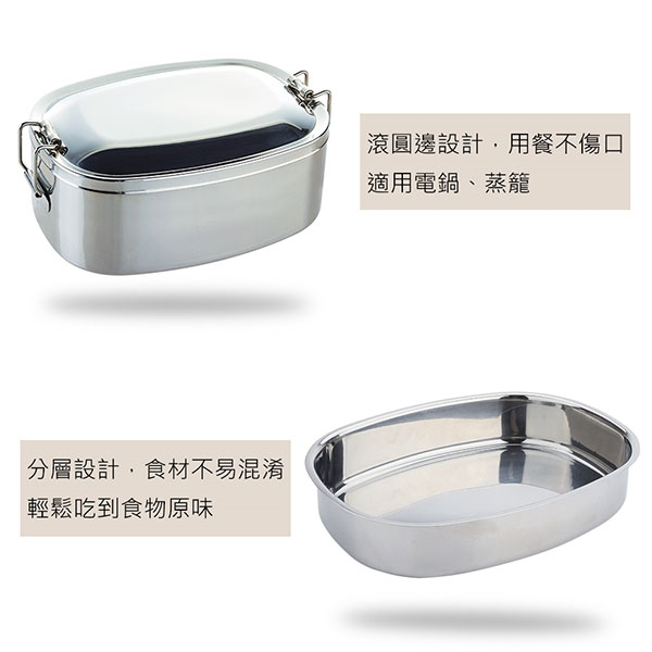 PERFECT 理想牌 極緻316不鏽鋼方形雙層便當盒 16m低-Leidea樂德兒, , large