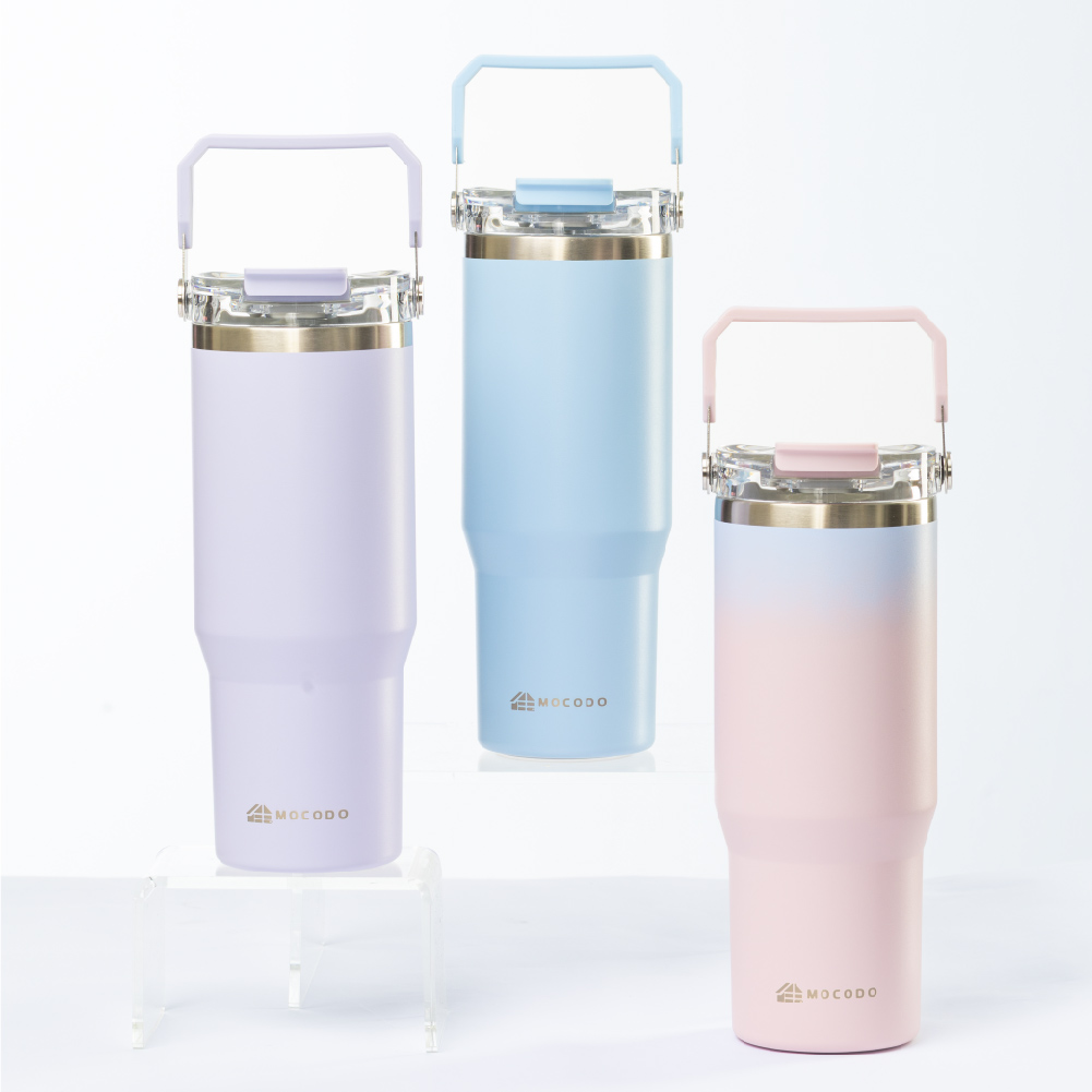 伴佳家 陶瓷雙飲提提杯 天空藍, , large