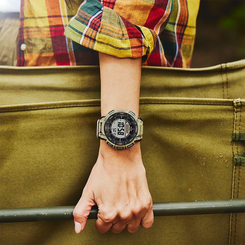 CASIO 卡西歐 PRO TREK  戶外運動太陽能環保手錶-黃 PRG-340SC-5, , large