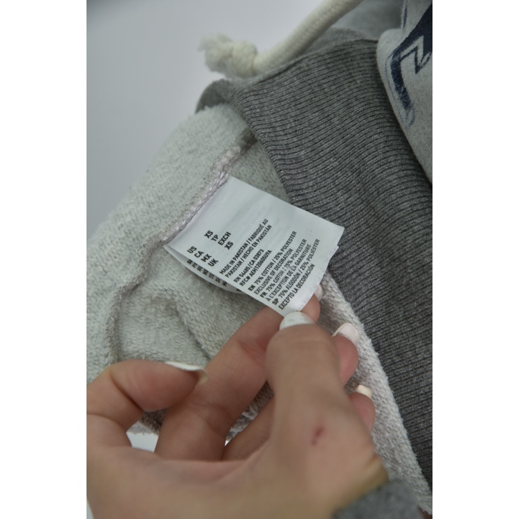 (L) vintrge運動質感連帽灰色長袖上衣二手衣, , large