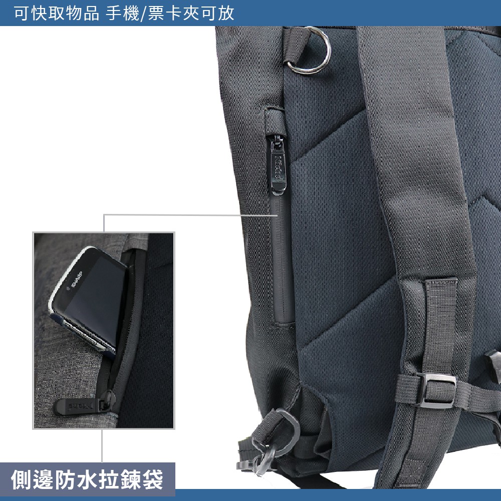 【Niche 樂奇】捲蓋式防水後背包 可收納15.6吋筆店包  N-5201, , large