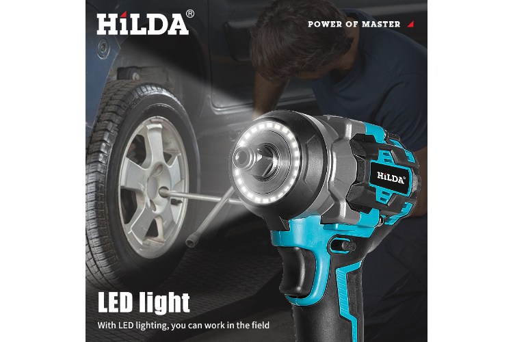 【HILDA】希爾達電動工具 21V 雙電 短軸無刷扳手機 HL21-SH2, , large
