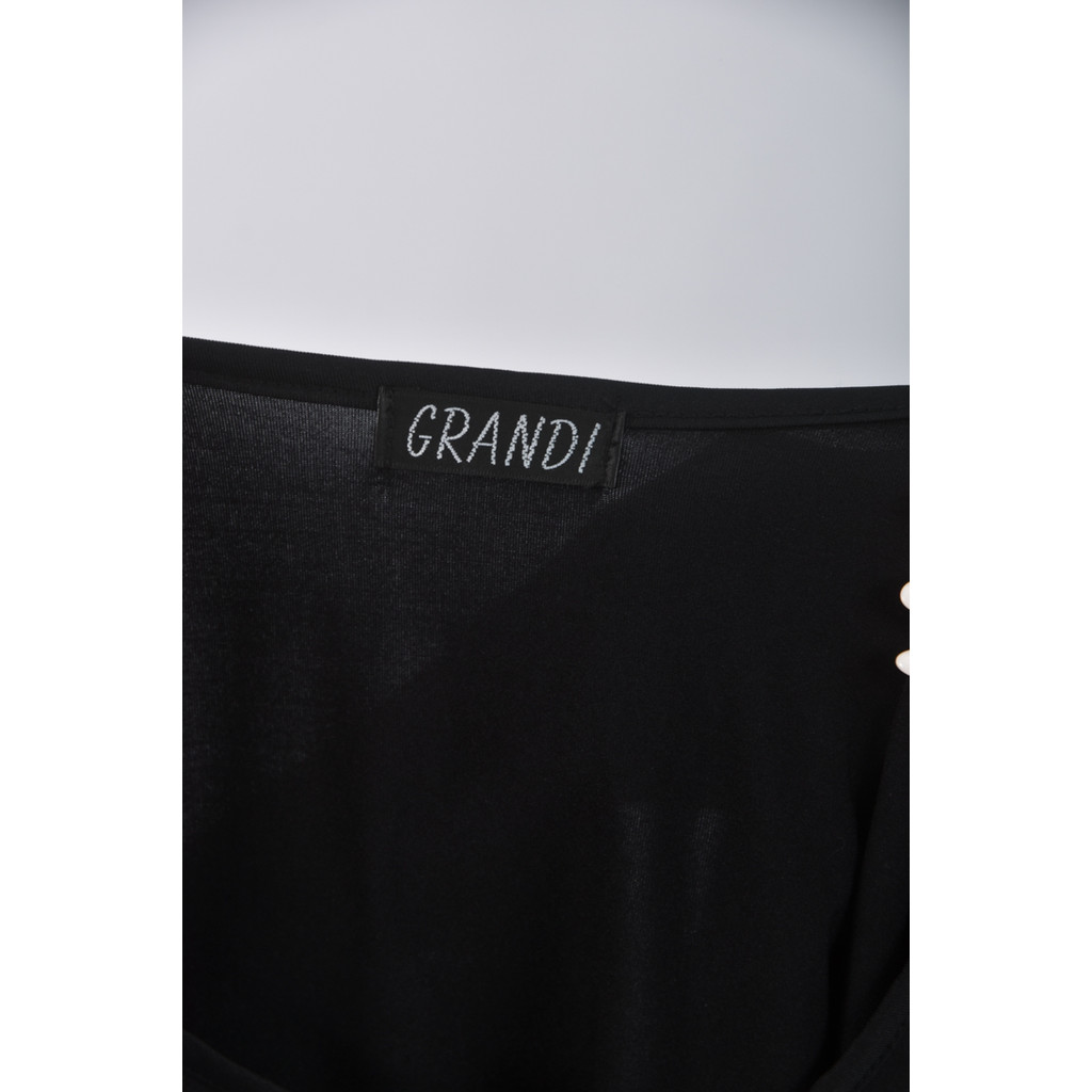(S) grandi無袖蕾絲拼接黑色上衣二手衣, , large